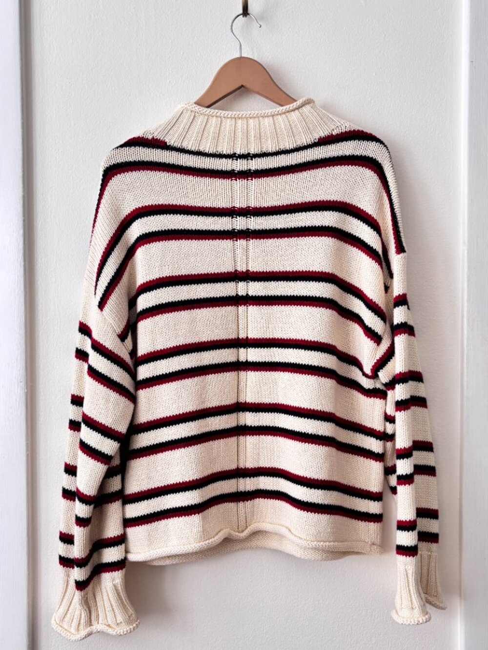 J. CREW 2025 Rollneck Sweater in Cream Stripe - Picture 6 of 7
